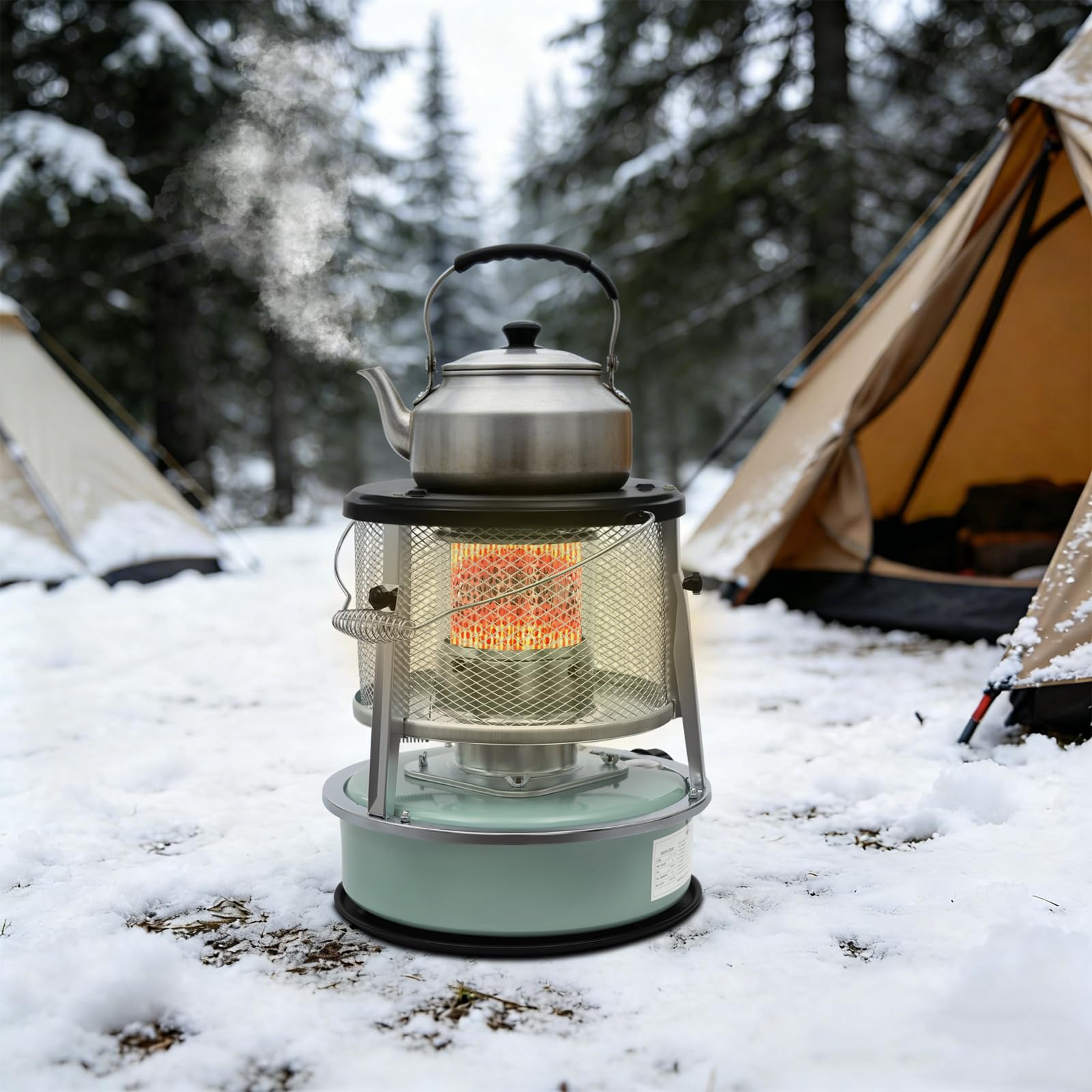4.6L 2600W Petroleumofen Camping Petroleumheizung Tragbare Heizung Petroleum Innenräume Mobile Heizung Heizstrahler Ohne Strom Ideal für Zuhause Garten Garage & Notfall
