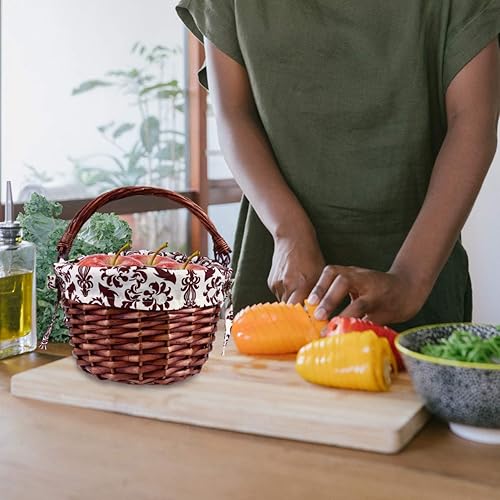 Miniatura 4 de DOITOOL Cesta de picnic de sauce con forro y asa, tejido a mano, huevos de Pascua y cesta de caramelo, cesta de regalo, cesta de escritorio, cestas