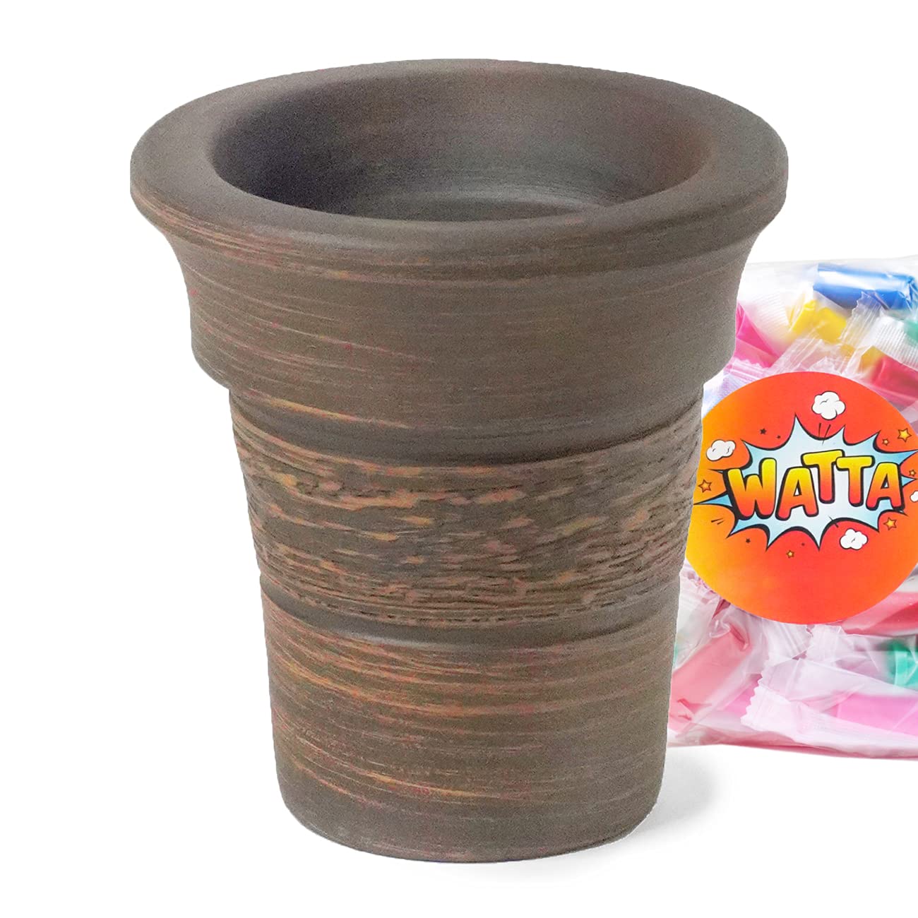 Kit completo de cachimba de acero inoxidable BigMaks Mini Rapier, pelota de cristal, taza de arcilla, pinzas para shisha, carbón de coco, boquilla WattaKeeper (WAT19803)