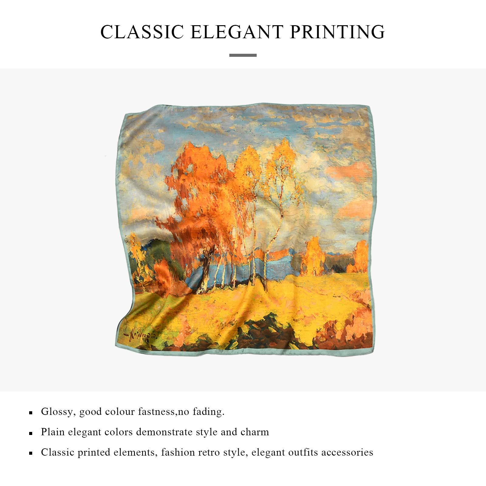 ALANIZ Bufandas de mujer, bufandas de seda for mujer, bufandas cuadradas con estampado de pata de gallo y flores, bufandas pequeñas de satén, pañuelos for el cuello, bandanas for el pelo, 70 × 70 cm