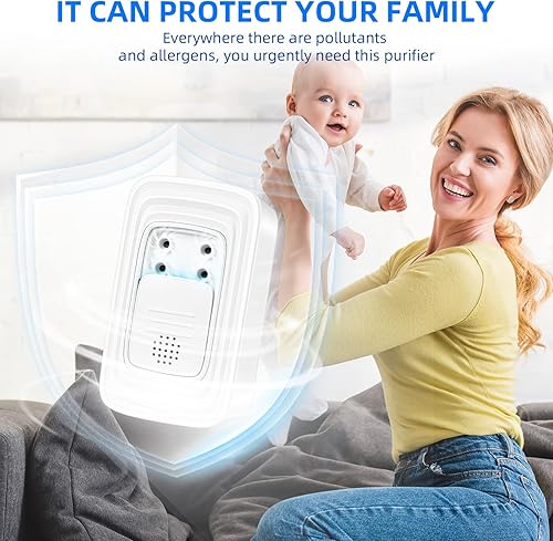 Miniatura 7 de Paquete de 4 ionizadores de aire negativo enchufables para uso doméstico, tecnología de iones negativos, desodorante de arena para gatos,