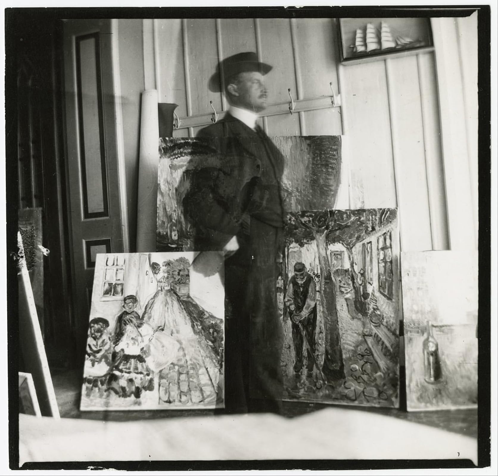 SERENDIPITP Aesthetic Poster Photo Wall Print Retro Picture Self Portrait At Am Strom in Warnemünde by Edvard Munch Modern Wall Artwork for Home Decor 60x90cm