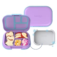 Bentgo Chill Kids Leak-Proof Lunch Box - 4-Compartment Bento Box with Built-In Ice Pack 3 3 Cup Capacity