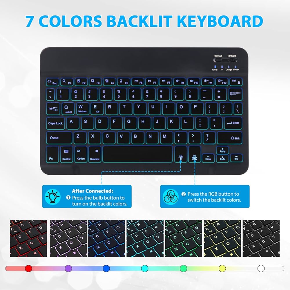 Amazon.com: FunYaung Backlit Keyboard Case for Fire HD 10/10