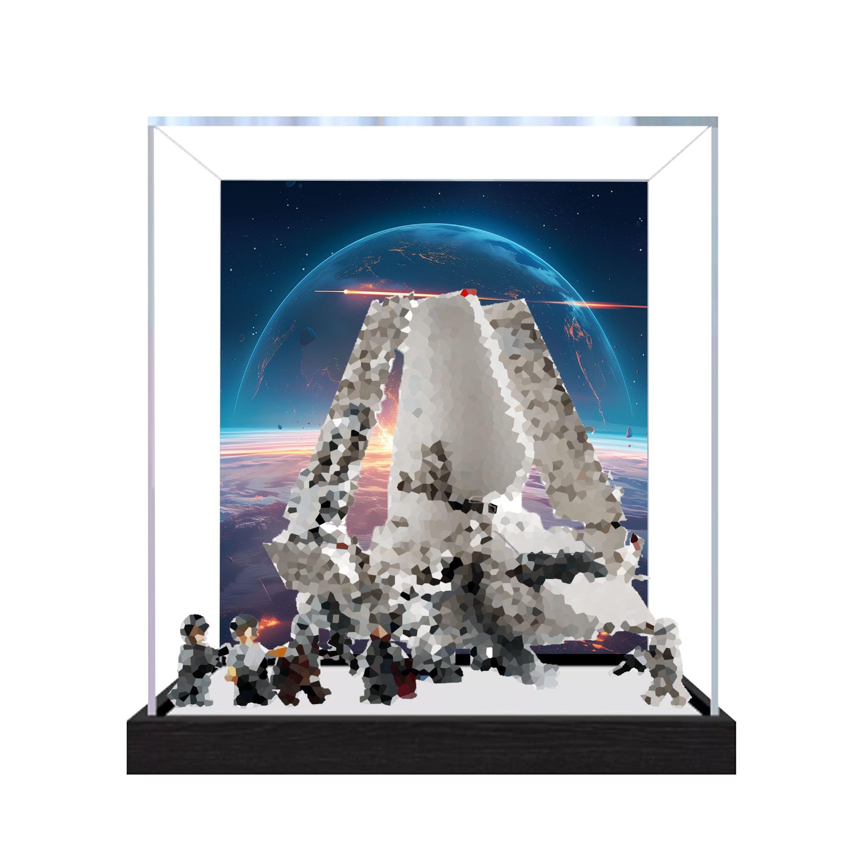 Dustproof acrylic Display Case for Le-go 75459 Shuttle Model-display box only (StyleC Background 3mm)
