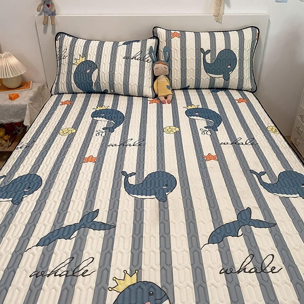 Three-Piece Ice Silk Mat in Summer, Washable Bed Mat, Collapsible Student Dormitory for Single Use in Winter and Summer (Colour: Blue, Size: 2m Bed) (Blue 2m Bed)