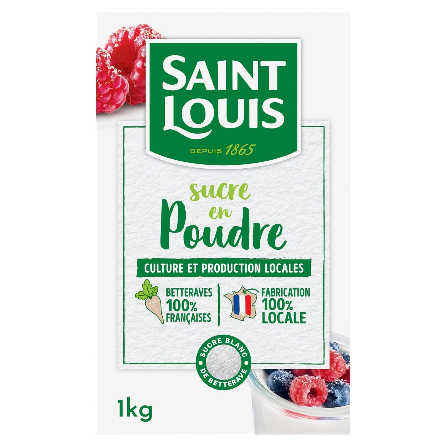 SAINT LOUIS – Sucre Poudre Fine pour Desserts Parfaits, Texture Légère et Fondante (Boîte 1 kg) - Le lot de 4