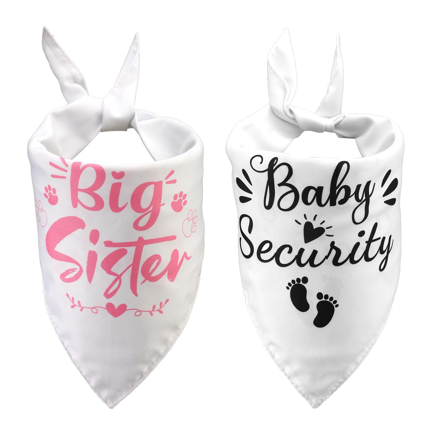 BOXOB 2 Pezzi Bandana per Cani Gravidanza, Bavaglino Triangolare per Animali Domestici Sicurezza Bambino Addestramento Fascia Sorella Maggiore Regalo