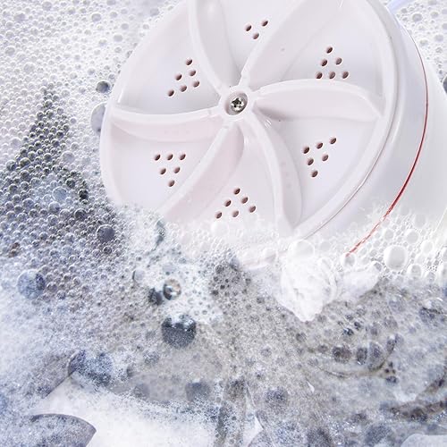 Miniatura 3 de FRCOLOR Portable Mini Ultrasonic Turbine Washing Machine Foldable Washer for Socks and Underwear Travel Dorm Apartment Use