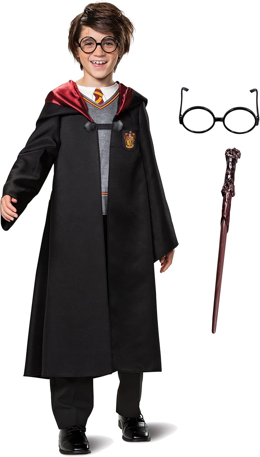 Harry Potter Costume Combo, Official Wizarding World Harry Potter Hooded Robe Small (4-6)