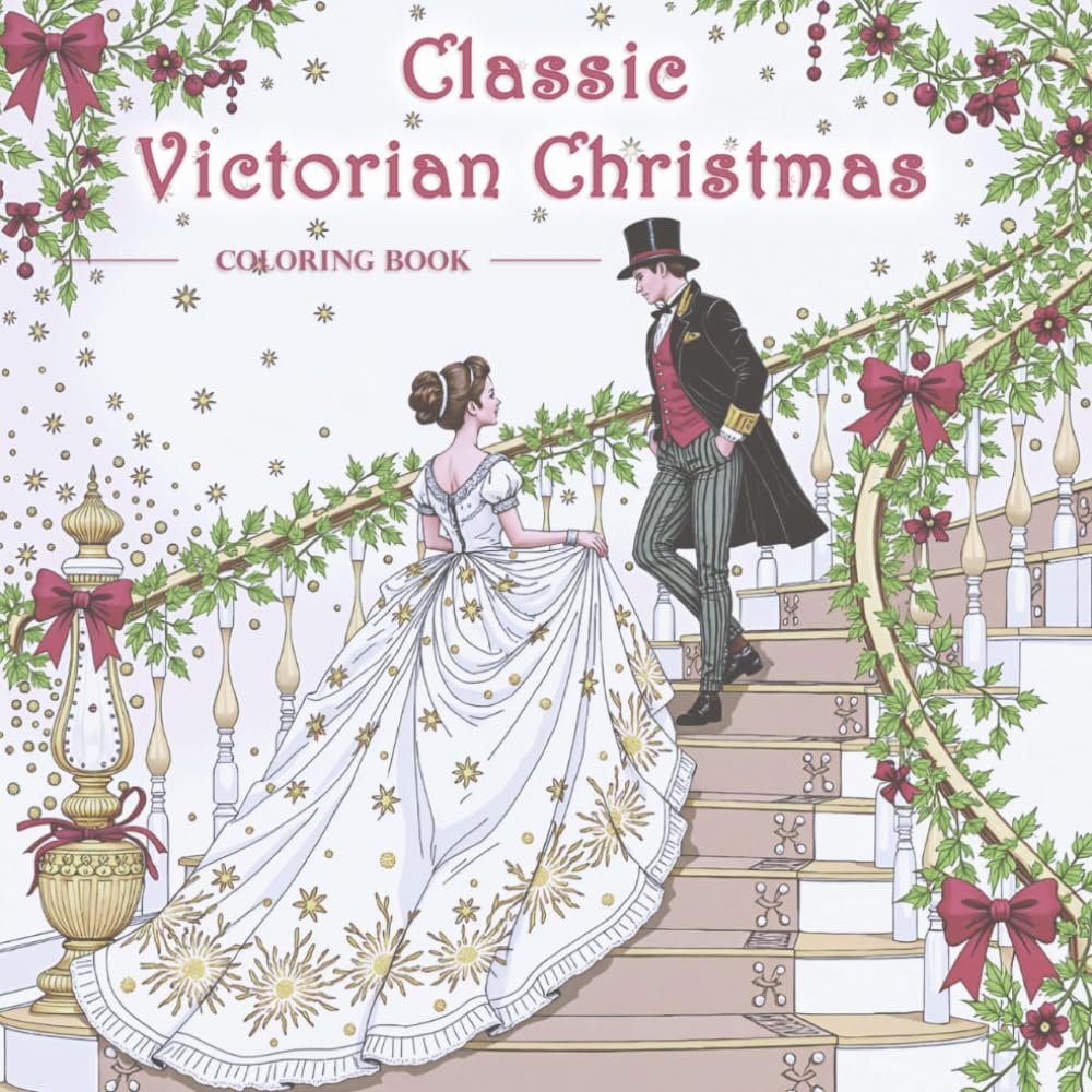 Victorian-Themed Old-Fashioned Christmas: Intricate Detailed Coloring Book for Old-Time Lovers