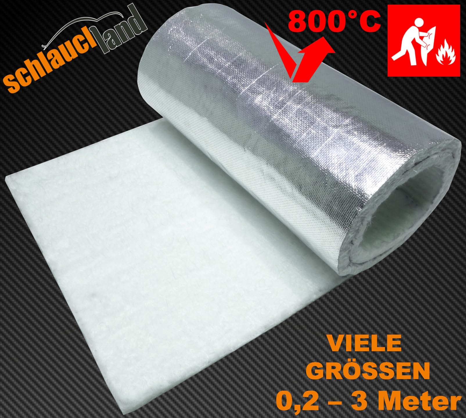 Hitzeschutzmatte 10mm Alu-Keramik 2,0m x 1,0m *** Turbo Auspuff Krümmer Isoliermatte Hitzeschutzfolie