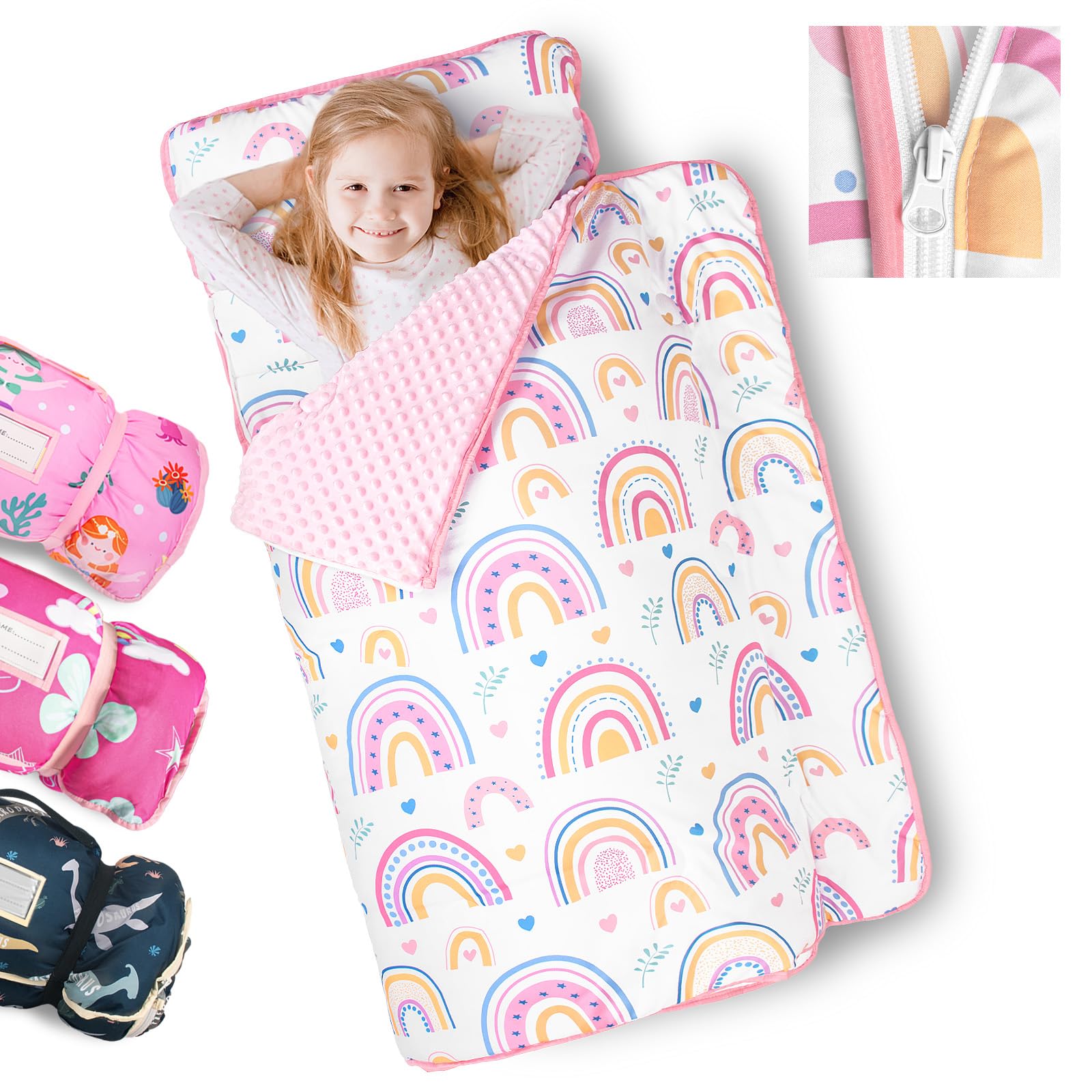 Primlect Toddler Nap Mat with Pillow, Thickened Extra Large Sleeping Bag