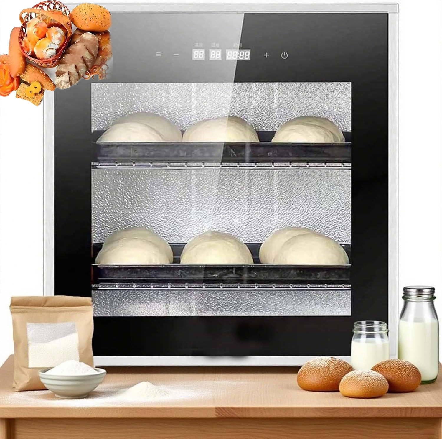 LjlXanthiper Removable Electric Dough Proofer,40l Electric Bread Proofer Box with Precise Temp Control,Commercial-Grade Dough Proofing Box,Timing Function,For Baking,Fermentation,Yogurt Making