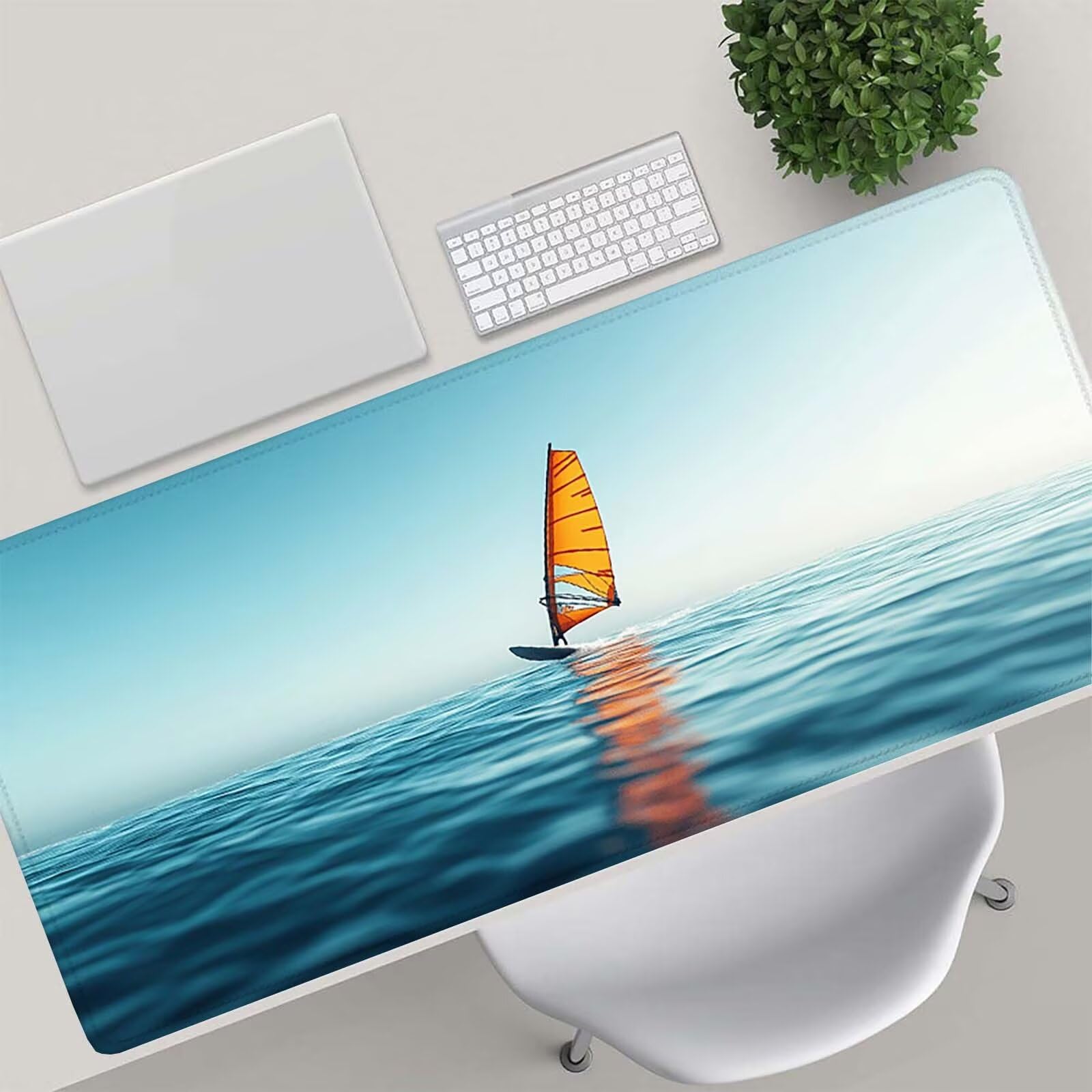 Tappetino Mouse Gaming, 1200x600mm Tappetino Mouse XXL Barca 0c0-145 | Mouse Pad Grande, Ottimizzato per i Sensori da Gioco, Migliora Precisione e Velocità, per Mac e PC, mare(2)