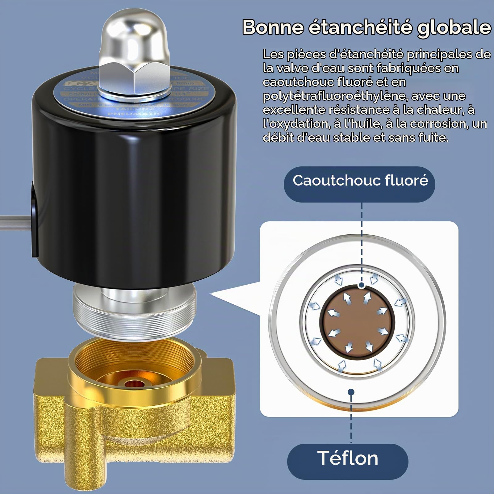 TAILONZ PNEUMATIC 1/4 pouce BSP 12V laiton Electrovanne 2W025-08 Normalement fermée Eau, air, diesel