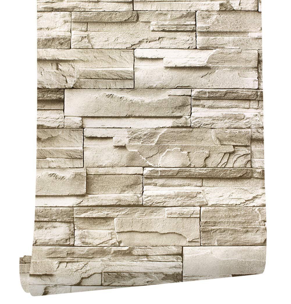 Buy Brick Effect SelfAdhesive Vinyl Wallpaper Peel and Stick 3D Vintage Brick Stone Pattern