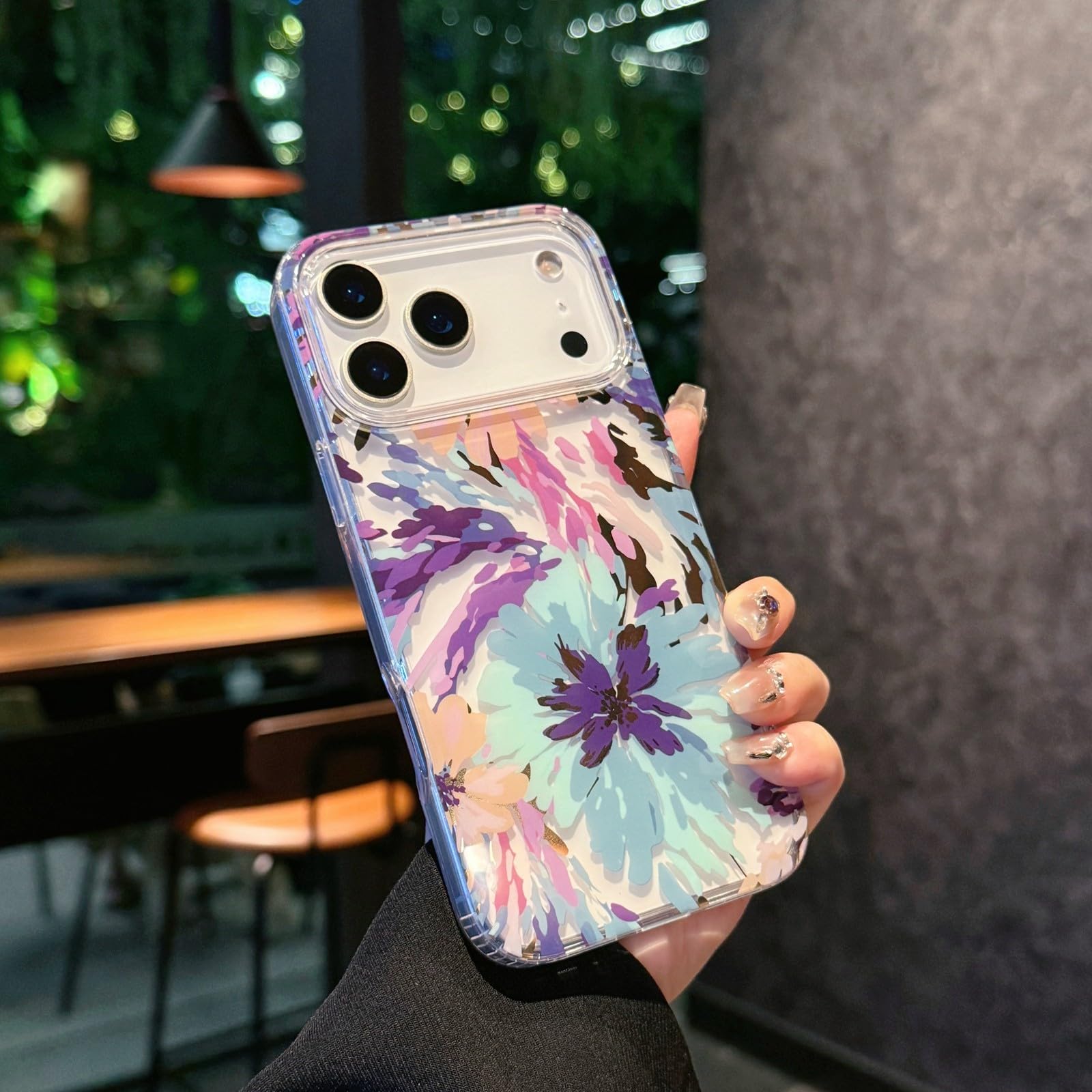 Coque silicone rigide antichoc iPhone 17 avec motif fleur de menthe floral - 6