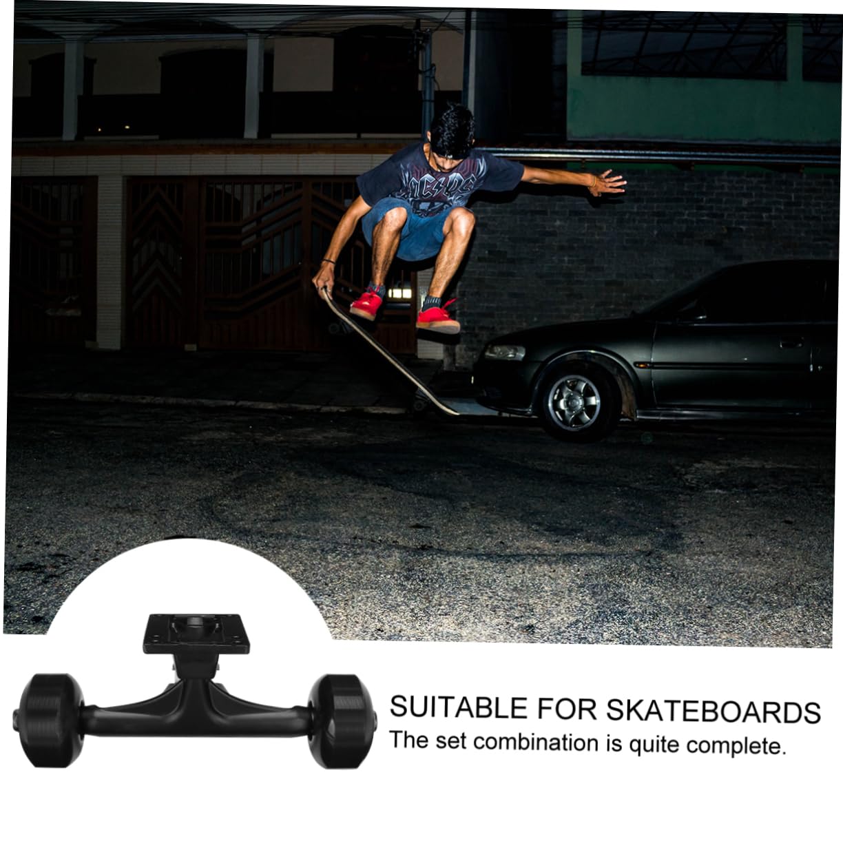 balacoo Skateboard Suit 5inches Bracket w Bearings Wheels Set Alloy Material Easy Install