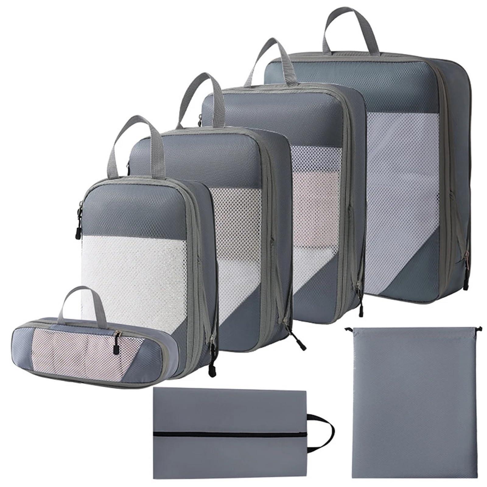 1 Set Compression Packing Cubes Compressible Travel Organizer For Carry On Suitcase Clothes Bag for Suitcases(Grey)