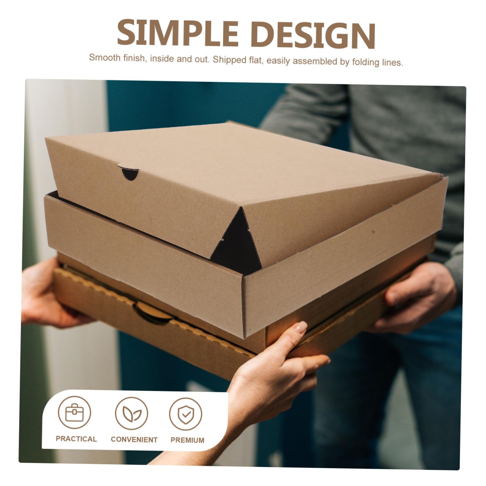 Luxshiny 10 StüCk Pizzabox Aus Verdicktem Kraftpapier Leere Pizza Schachtel FüR 8-9 Zoll Pizza Diy Geschenkverpackung Vielseitige Aufbewahrungsbox FüR Lebensmittel