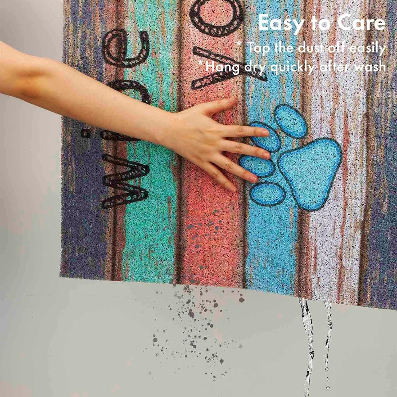 Darkyazi 23.6" x 35.4" Colorful Doormats Entrance Front Door Rug Funny Outdoors/Indoor/Bathroom/Kitchen/Bedroom/Entryway Floor Mats，Non-Slip Polyvinyl Chloride (Dog Claw Floor)