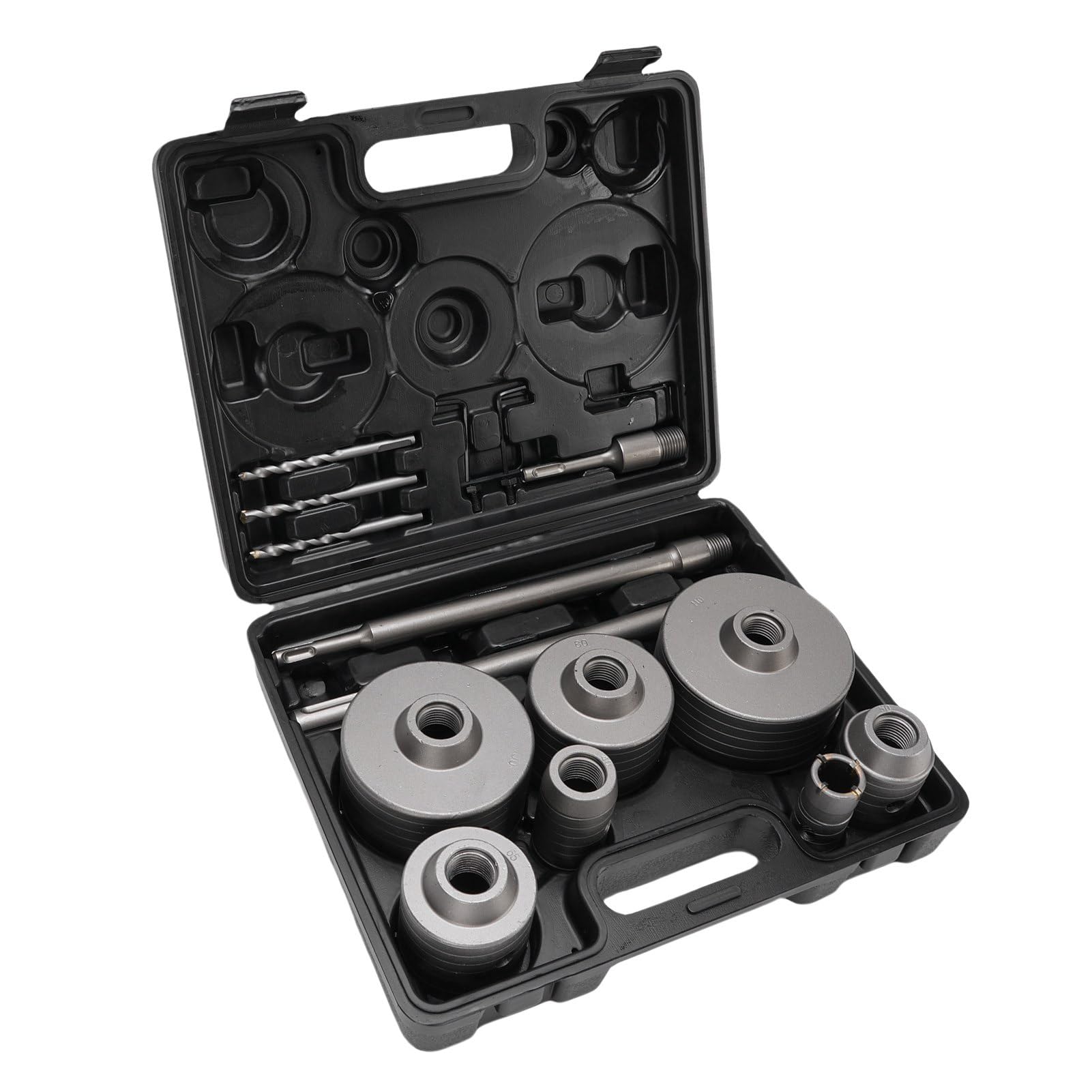 YWBL-WH Kit a Tazza in Acciaio Al Tungsteno da 7 Pezzi con Testa in Lega YG8C, Diametro Punta 30-110 Mm per Calcestruzzo, Muro di Mattoni, Ideale per Uso Professionale
