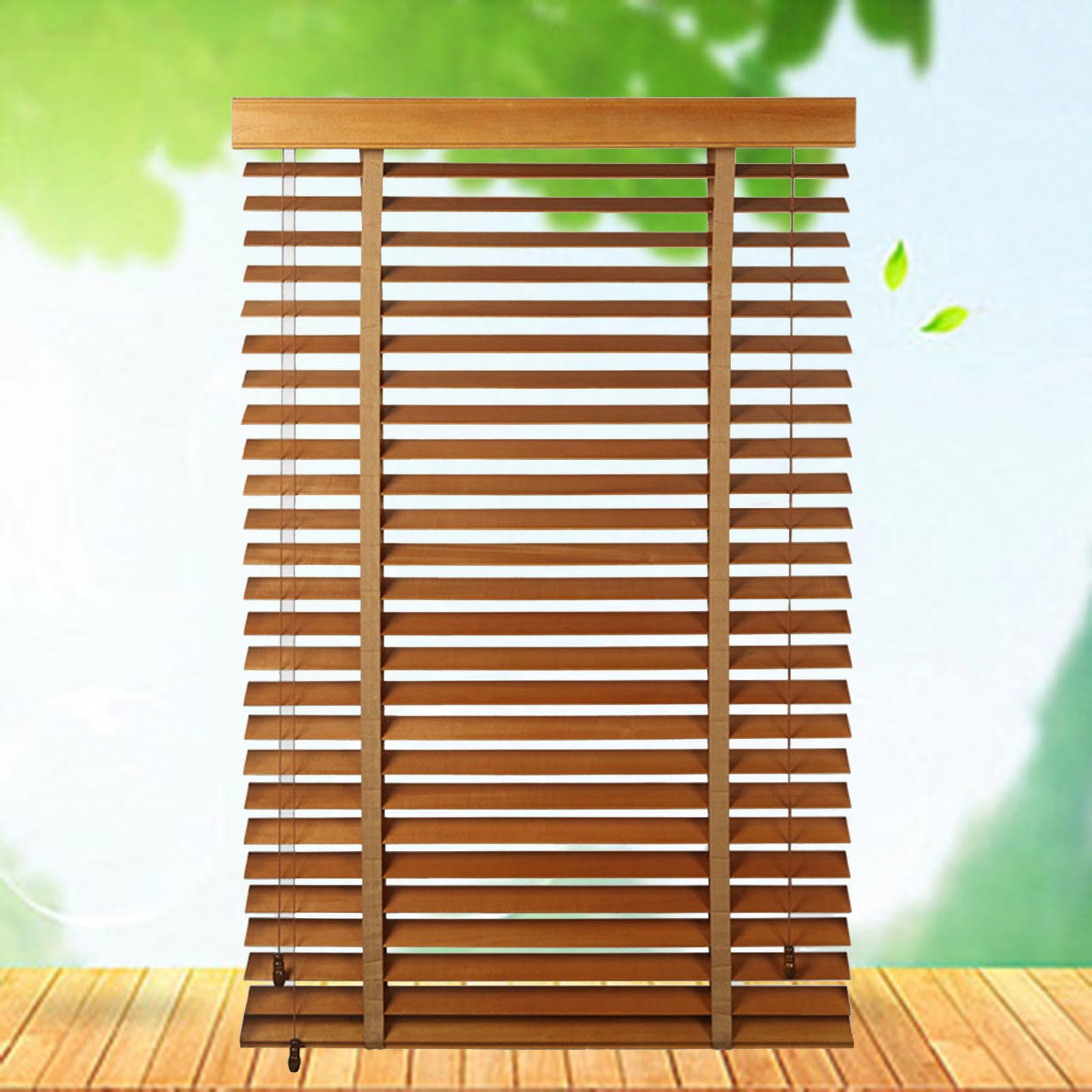 Pxzybd Persianas De Madera De Lamas De 50mm,Persianas Venecianas Horizontales De Interior,Persianas Opacas/Aislantes Térmicas,Persiana Veneciana De Madera Maciza para Ventanas,W×H-80x160cm/31.5x63in