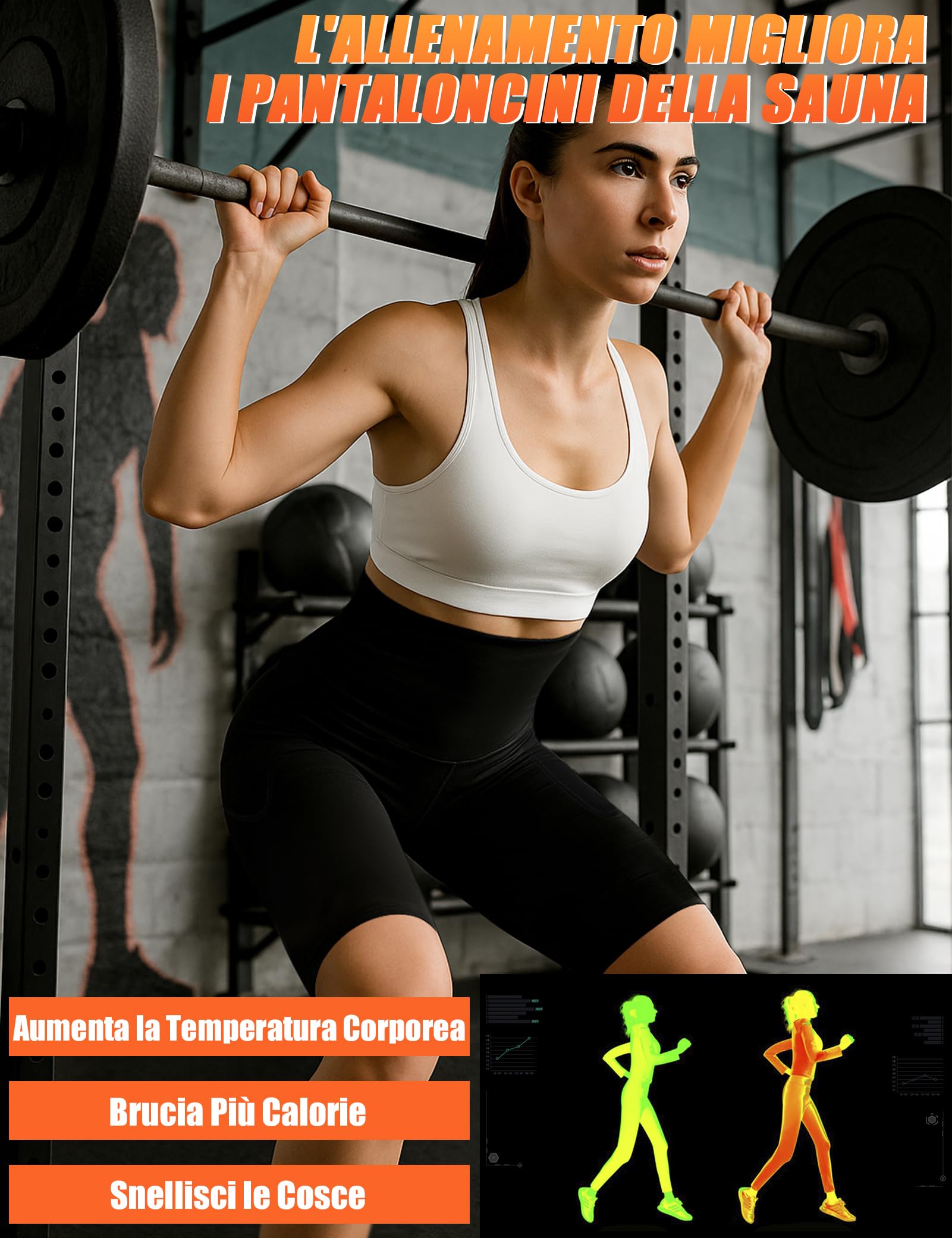 Kiiwah Leggings Dimagranti Effetto Sauna Donna con Tasca per Sport Yoga Fitness