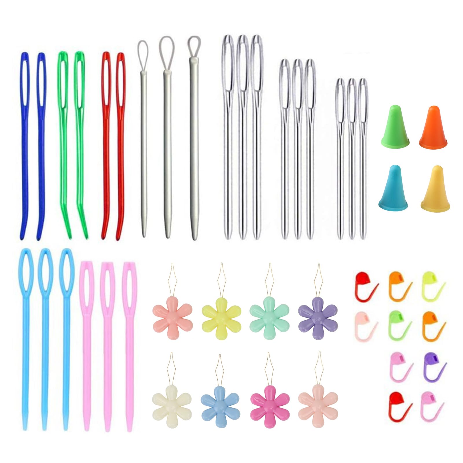 EULAPGOE 48 Pcs Large Eye Sewing Needles, Darning Needles for Crochet Knitting Sewing Needles for Crochet Projects