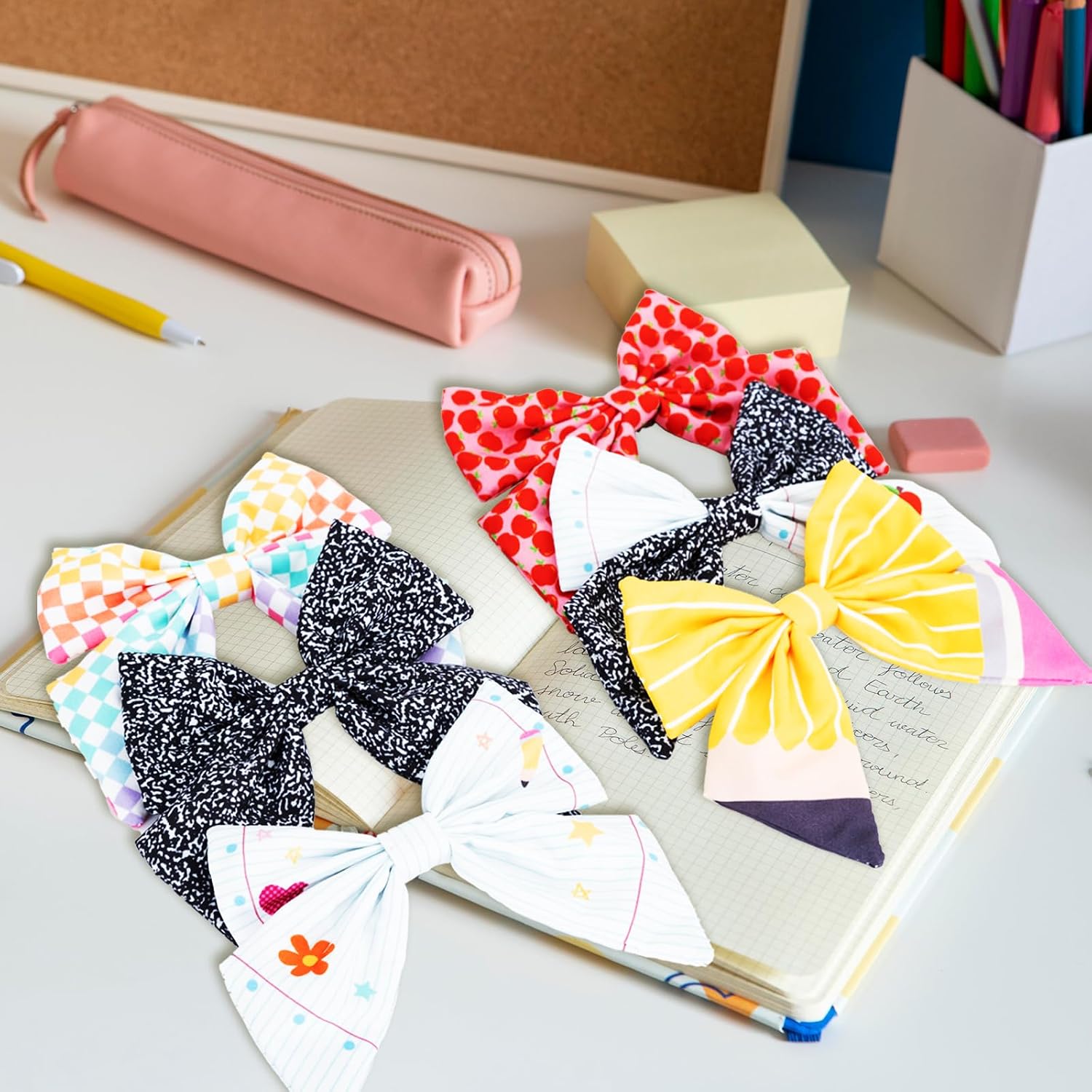 Marhpveua12 Pcs Back to School Bow Hair Clips image 4