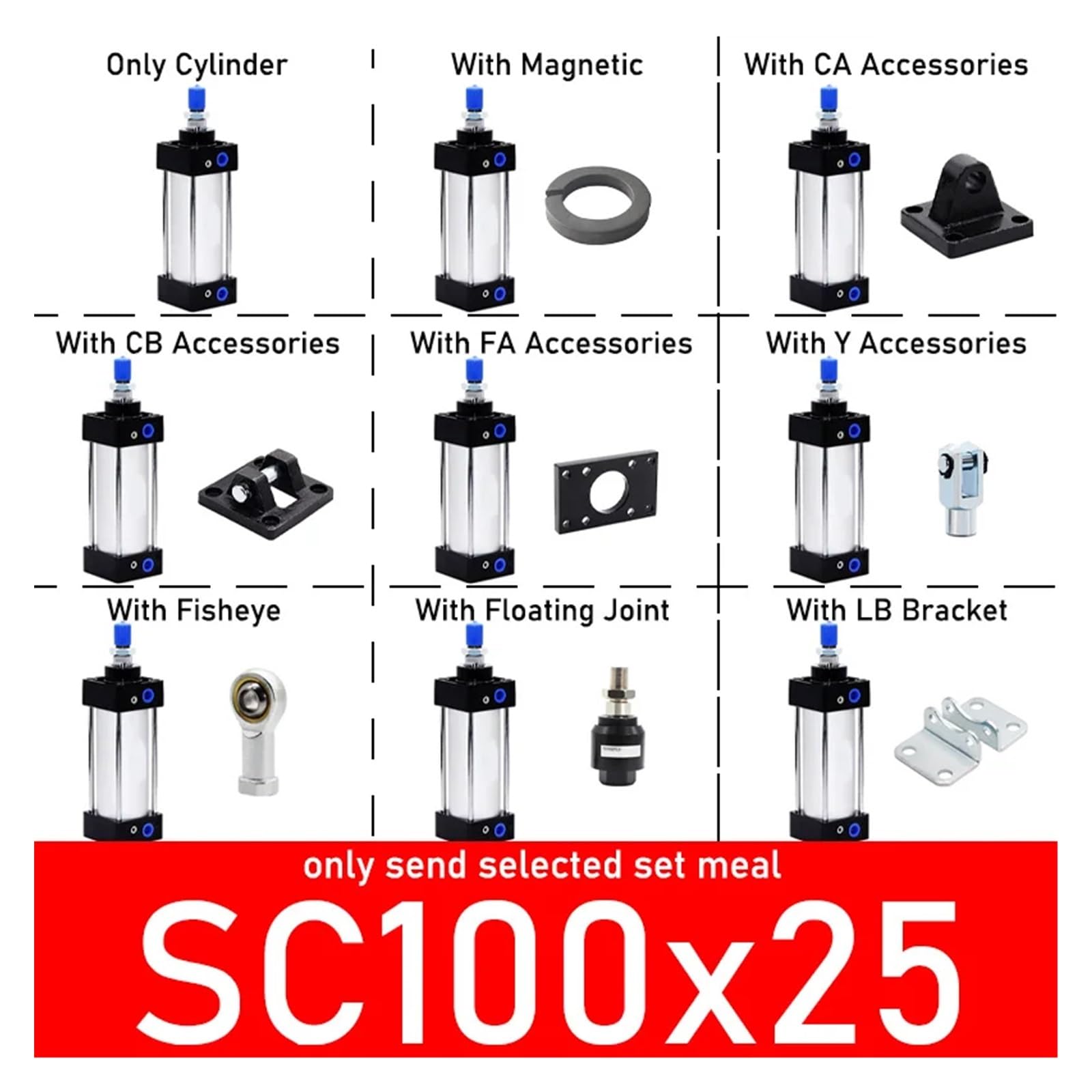 Air Cylinder, 2 in Bore, 6 in Stroke, Round Body Double Acting, Mfr: 2.00DSR06.00-A