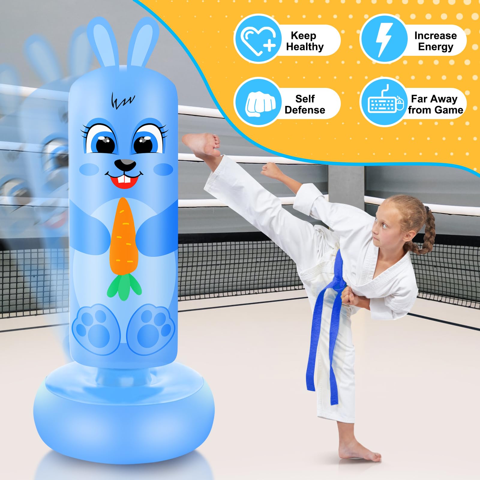 JOYIN Sac De Frappe Gonflable Pour Enfants De 1,5 M, Sac De Boxe Ninja