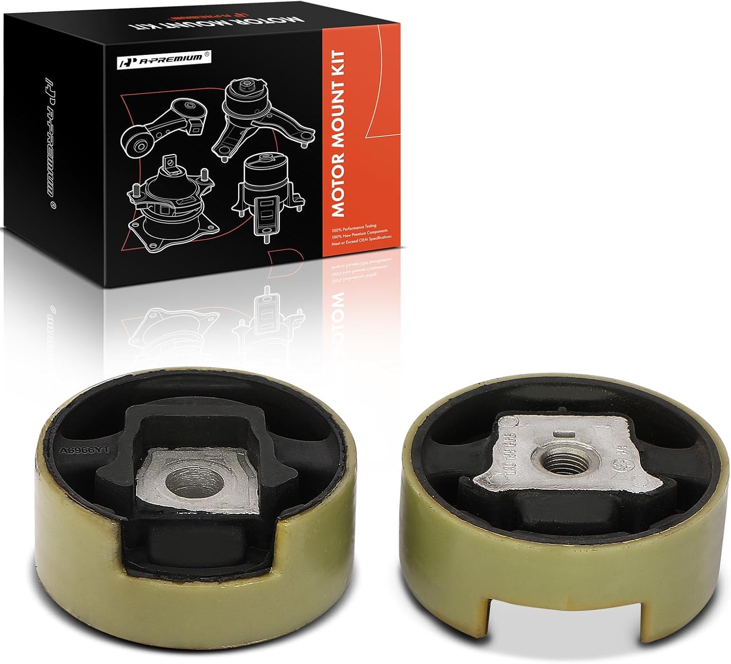 A-Premium Front Upper and Lower Engine Motor Mount Kit Compatible with Volkswagen Jetta 2005-2013, Passat 2006-2010, Golf, Tiguan, Touareg, Eos, GTI, R32, Rabbit & Audi A3, A3 Quattro, 2-PC Set