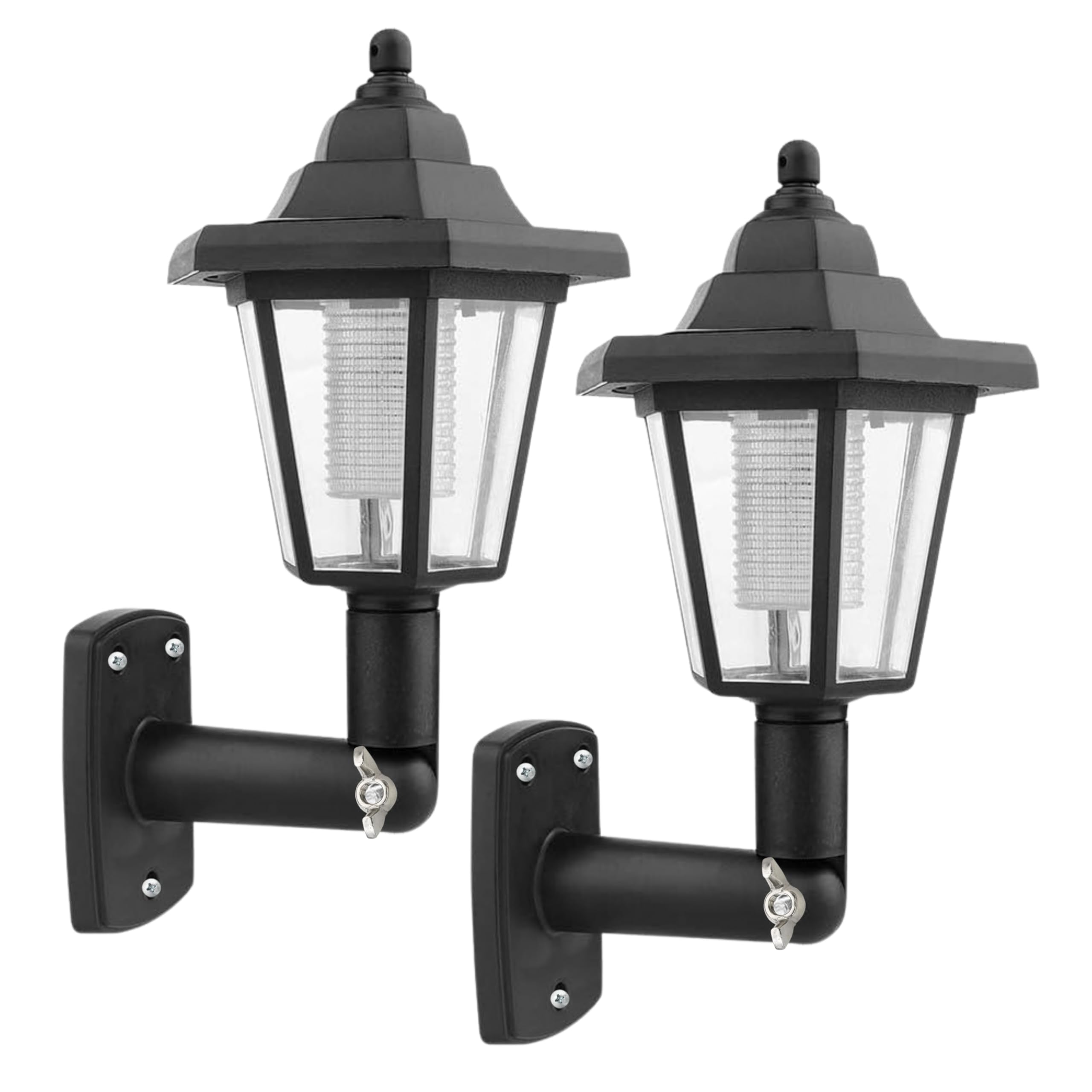 Garden Mile Solar Wall Lights (Set of 2) - Victorian Outdoor Wall Light Lanterns, Solar Powered LED Fence Lights, Waterproof - Ideal Outdoor Lights, Solar Lighting for Garden Decor