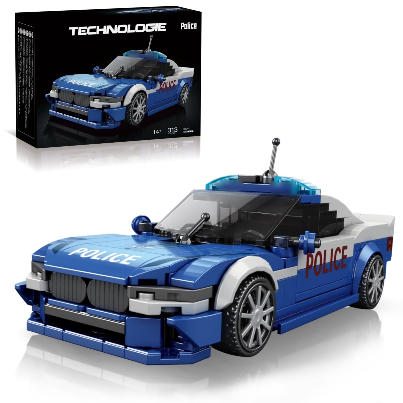 Speed Champions Sports Car Building Blocks, Police Car Building Blocks Toy, Collectible Racing Bricks Model, Racing Gifts for Adults Kids and Racing Enthusiasts, 313 PCS