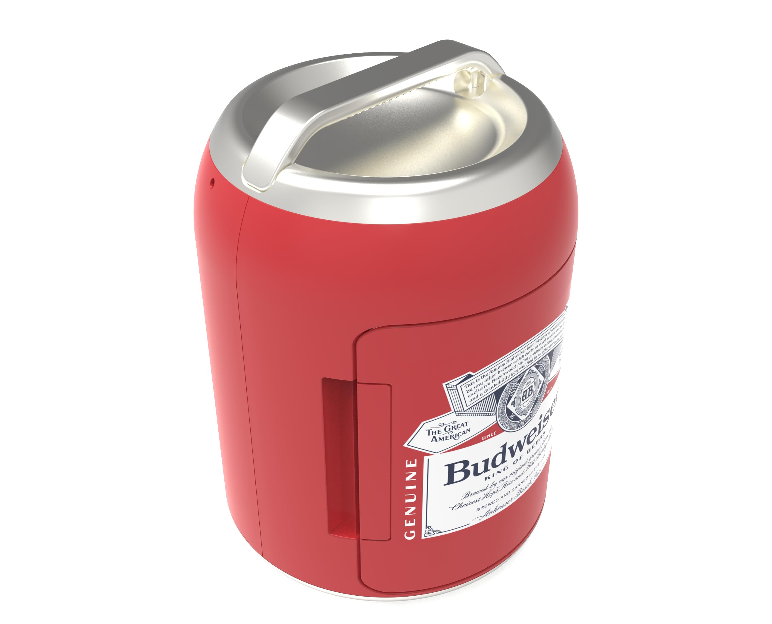 Budweiser Can Shaped 6 Can Mini Personal Fridge Cooler-W: 10.20" X L: 10.20" X H: 14.53 (Red) on Fridge.com - View 2