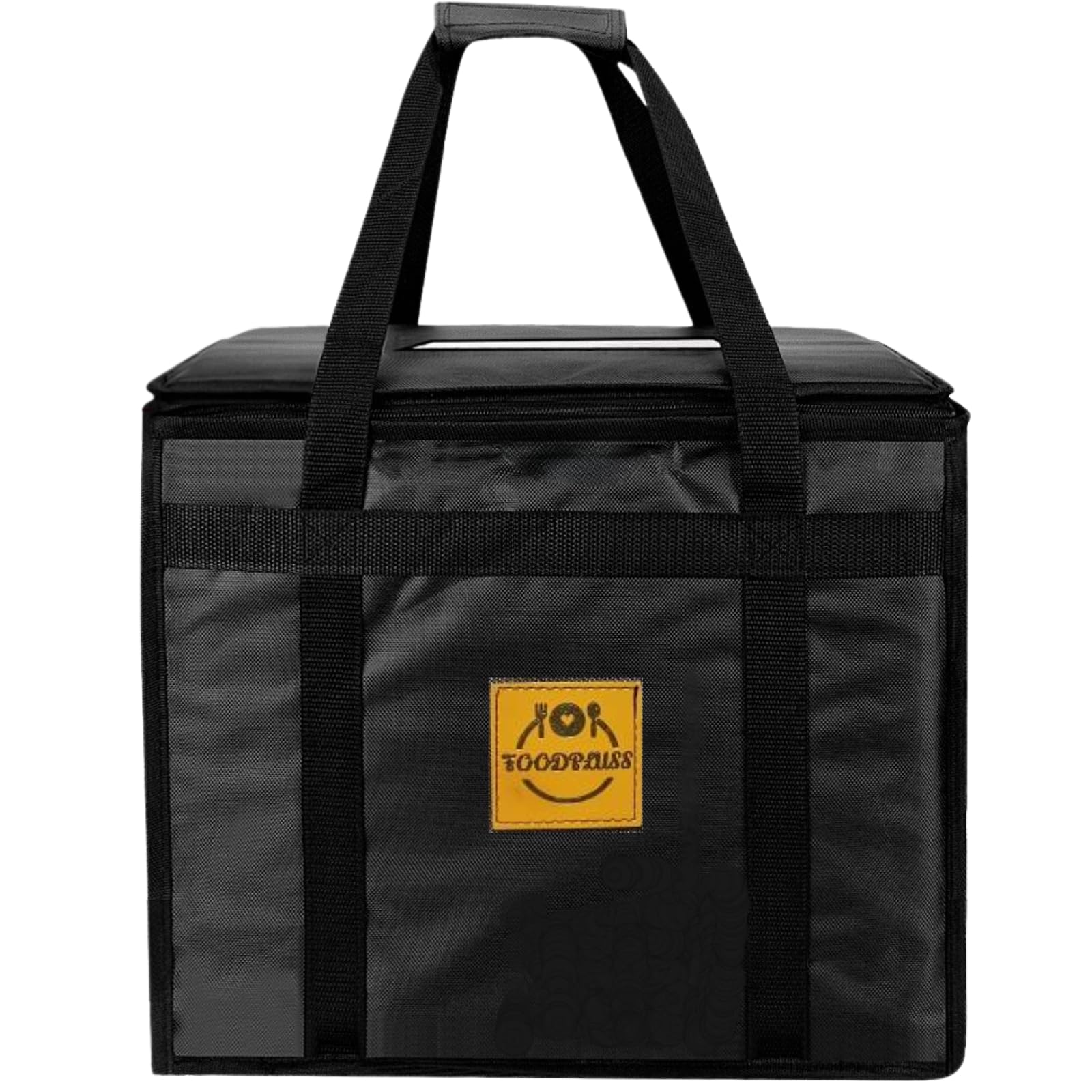 Premium Hot Food Delivery Bag 45L – Pizzaschachteln, Thermobeutel für Uber Eats & Just Eat/Deliveroo – Isolierte Kühlbox für frische Lebensmittel, Einkäufe/Picknick, Schwarz