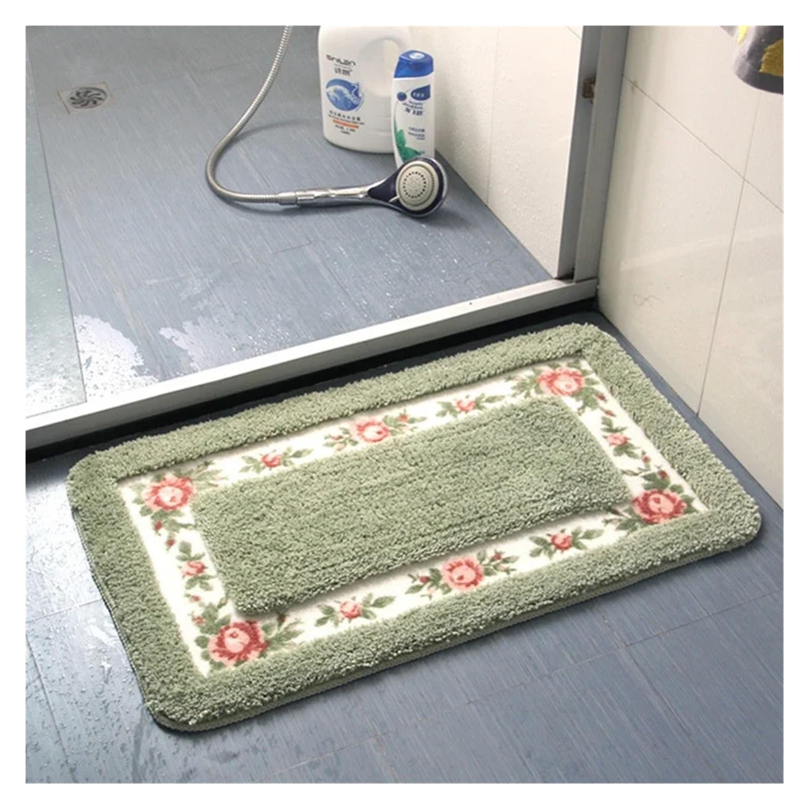 Lot de 3 tapis de bain de style pastoral pour salle de bain, cuisine, cuisine, salle de bain, toilettes, tapis de sol (3 pièces, 40 x 60 cm)