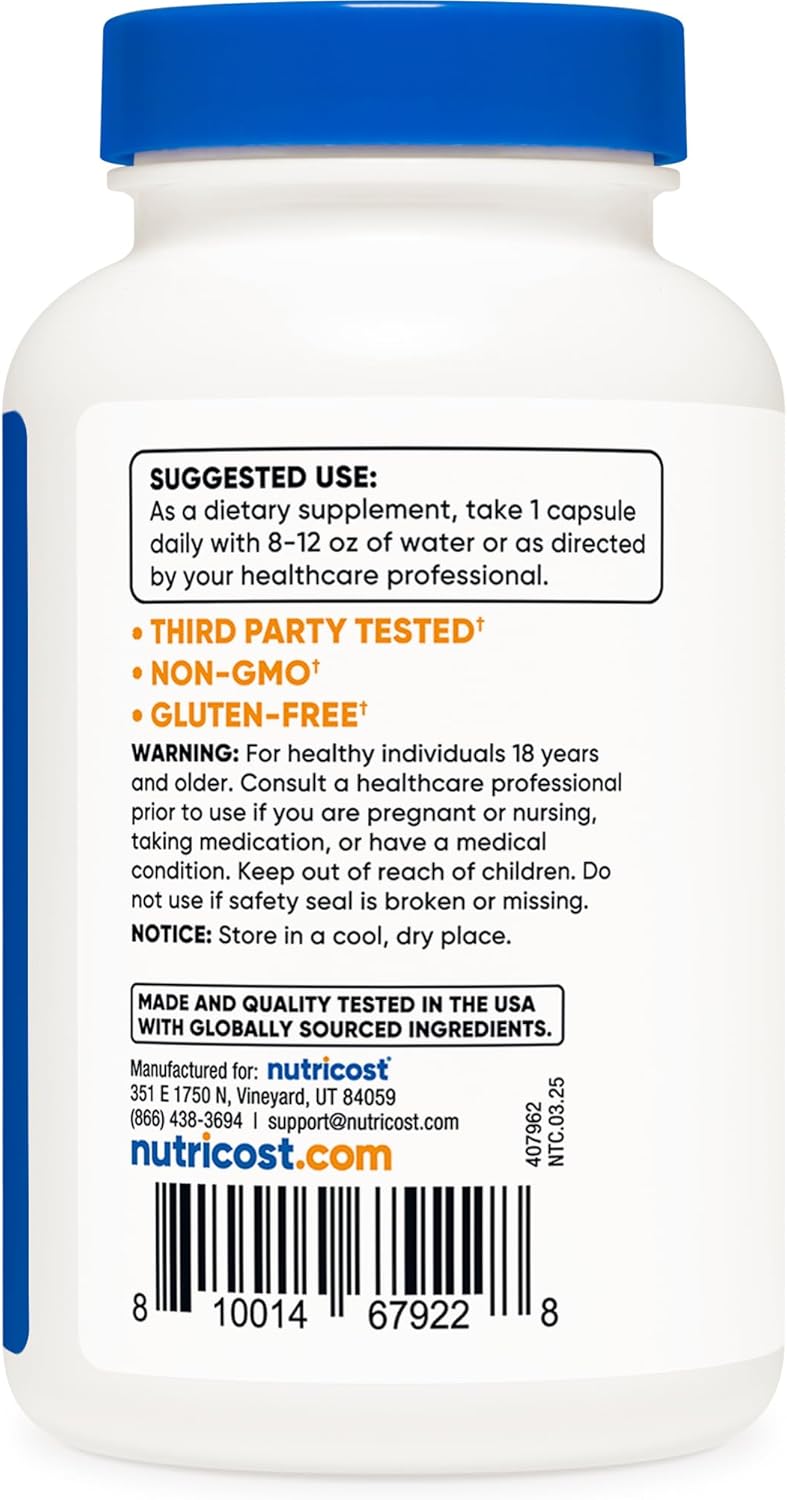 Nutricost Folic Acid (Vitamin B9) 1000 mcg, 240 Capsules (3 Bottles)