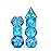 UDIXI 7PCS DND Dice Set Filled with Aurora Powder, Blue D&D Dice for RPG and Other Tabletop Games