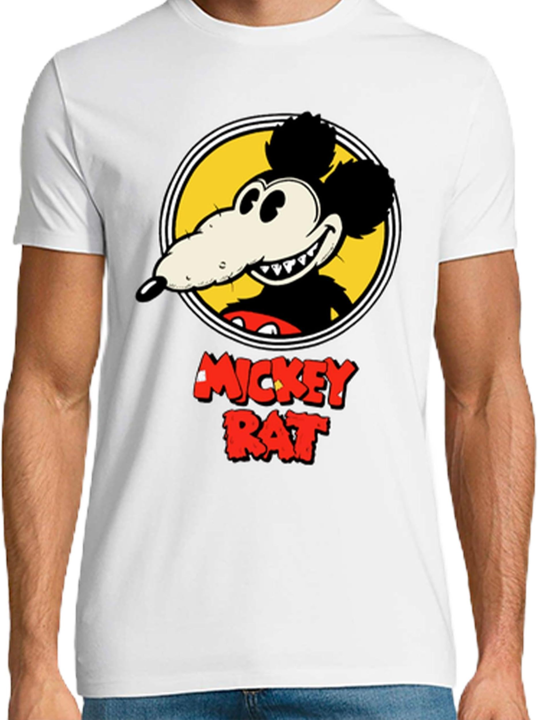 Altru Apparel Mickey Rat t-Shirt for Men Graphic tees | White & Gray T-Shirt for Men | Half Sleeve fit T-Shirt for Mens tees