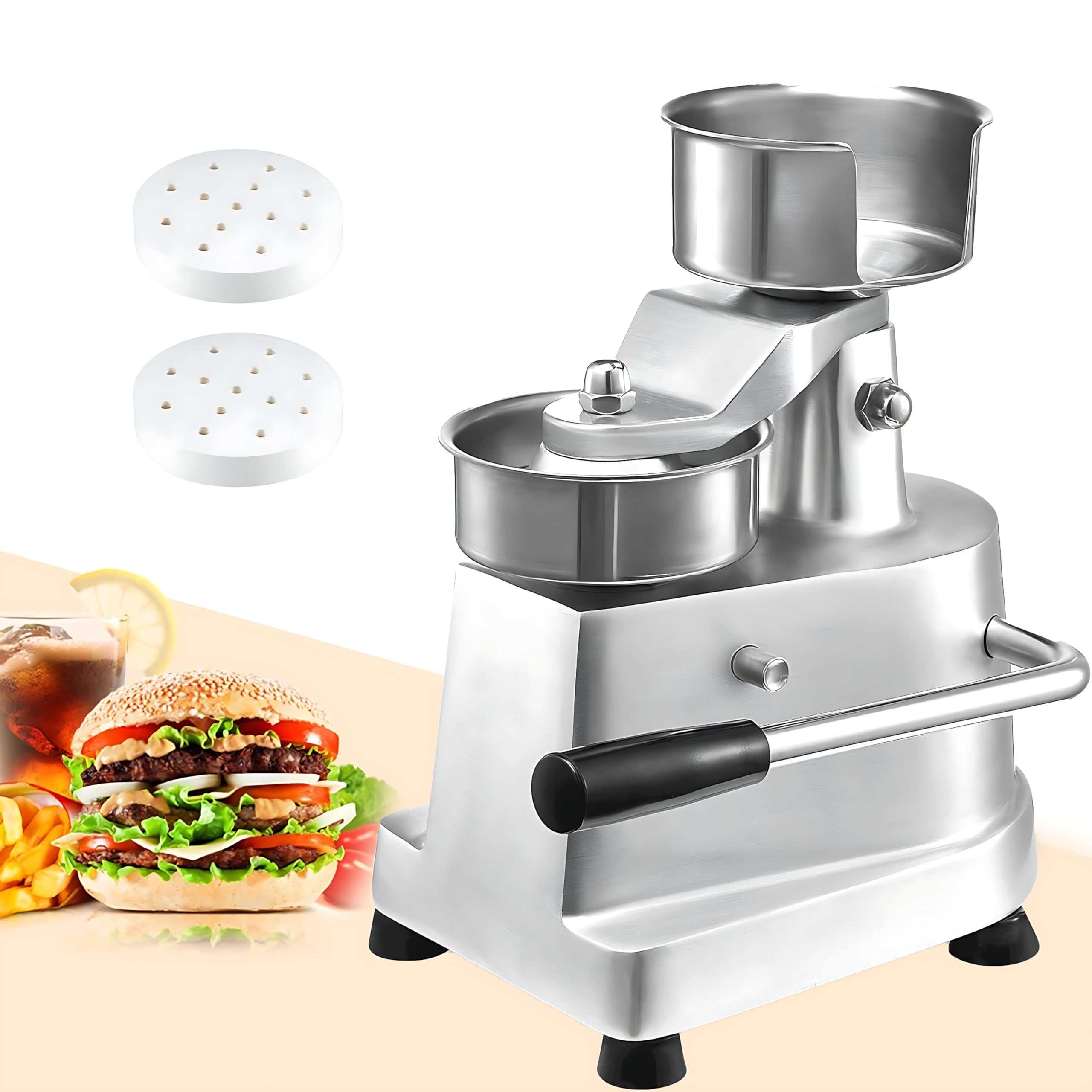 Presse à hamburger commerciale robuste en acier inoxydable 304