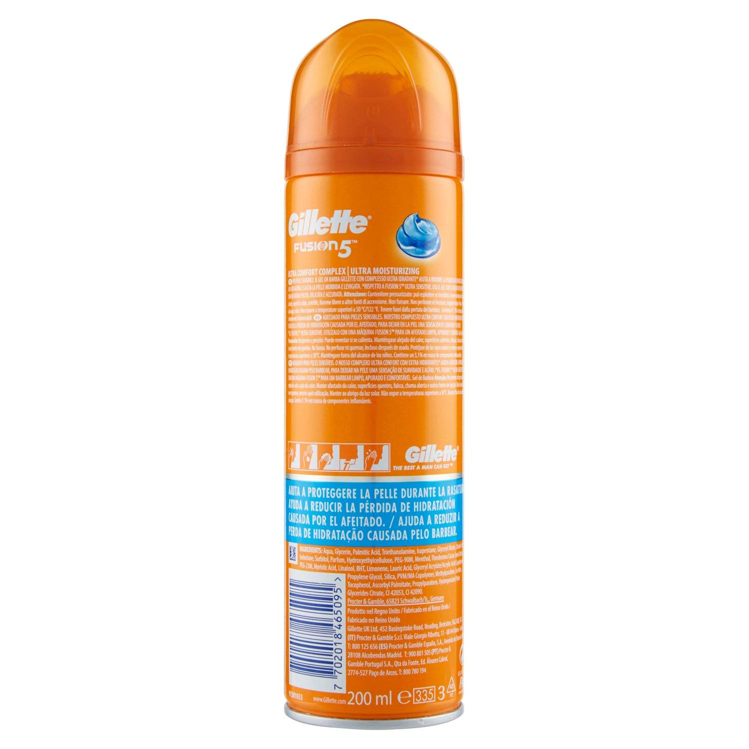 Gillette Fusion 5 Ultra Moisturizing Żel do Golenia, 200 ml