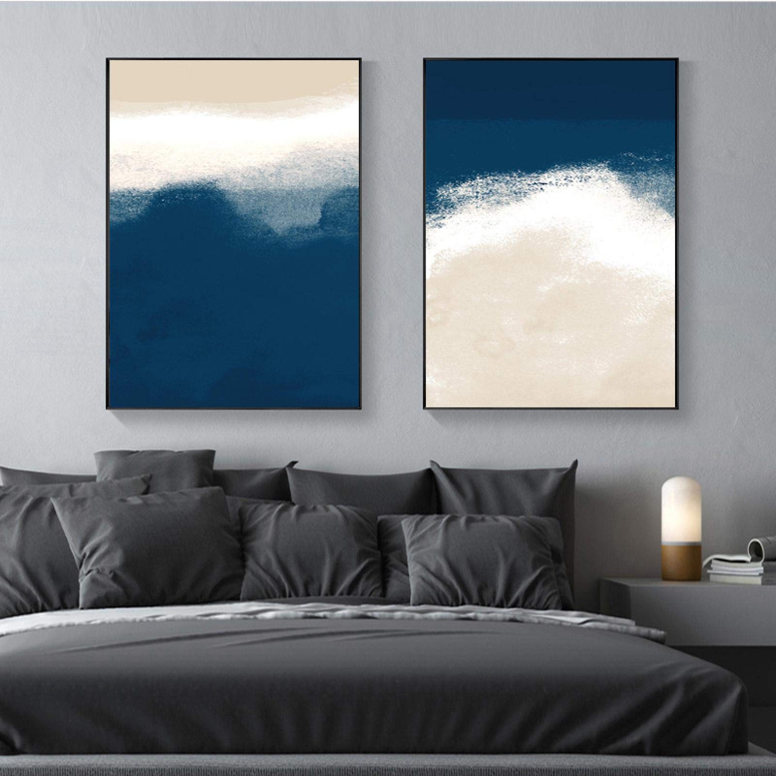 Affiches et impressions abstraites d'art mural bleu nordique 50x70cmx2 - 8