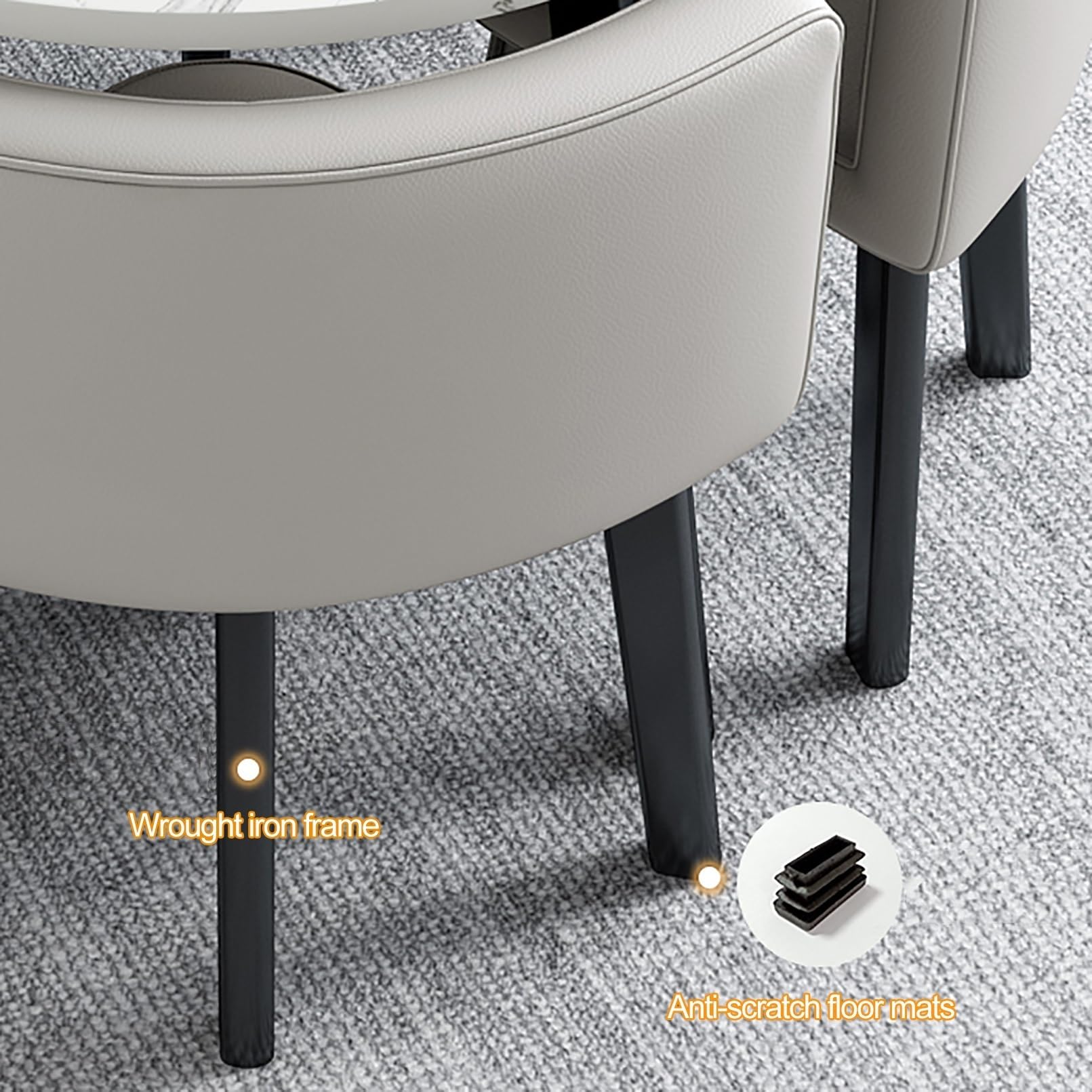 Ensemble Table à Manger 5 Pièces, Table Carrée avec 4 Chaises Rembourrées | Ensemble repas pour 4, assises éponge haute densité, cadre solide, gain de place(Blue)