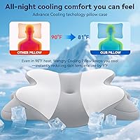 Vista 6 de Almohada de apnea del sueño con alivio del dolor de cuello y ronquidos - Almohada cervical ortopédica, almohada ergonómica de espuma viscoelástica