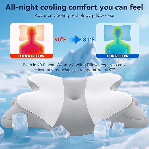 Miniatura 6 de Almohada cervical para dormir de lado, almohadas de espuma viscoelástica para dolor de cuello y hombros, almohadas de sueño profundo para dormir con