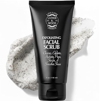 Best Face Wash for Men - Lather & Woods Face Scrub - Luxurious Exfoliating Facial Wash for the Men. 4oz