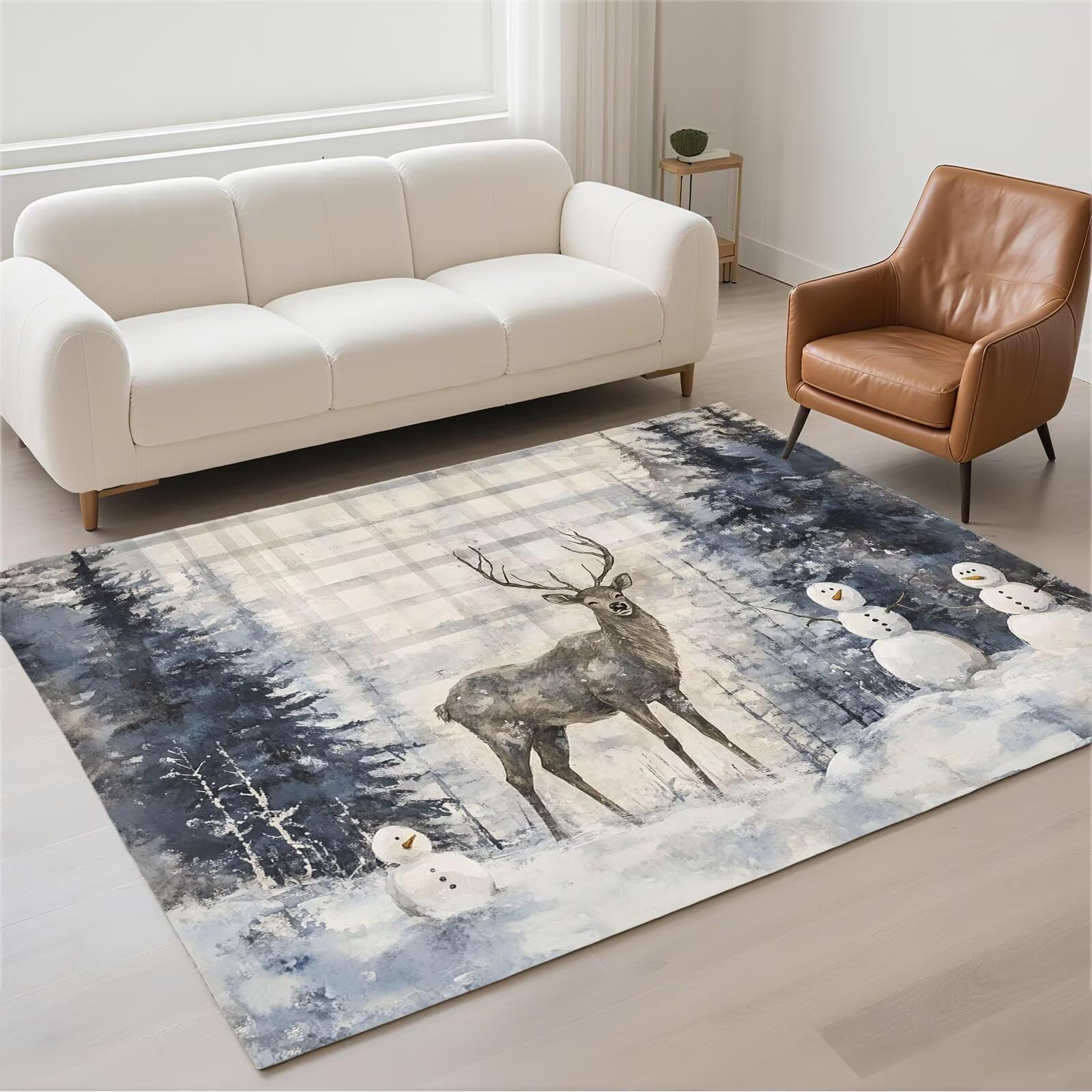Grand tapis lavable en machine 160x230cm antidérapant et imperméable pour chambre